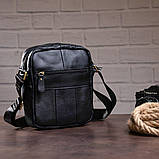 Сумка чоловіча флотар Vintage 14721 Чорна, фото 6