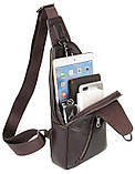Сумка чоловіча через плече Vintage 14952 Коричнева, фото 6