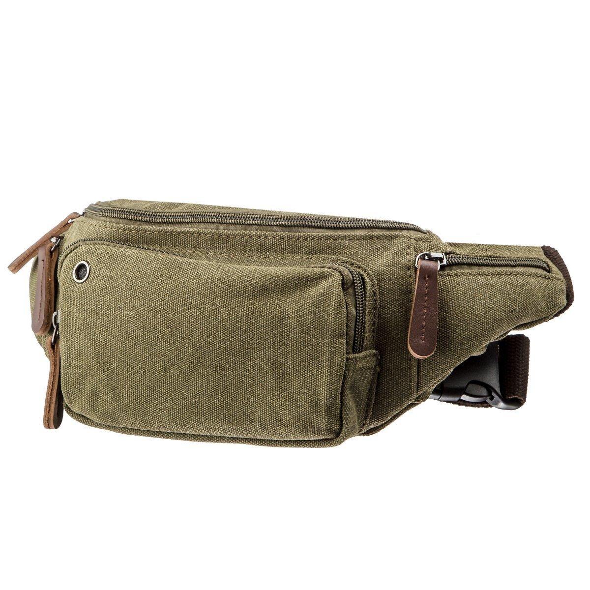 Сумка поясна текстильна Vintage 20174 Оливкова, фото 1