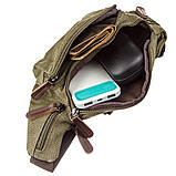 Сумка поясна текстильна Vintage 20174 Оливкова, фото 5