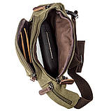 Сумка поясна текстильна Vintage 20174 Оливкова, фото 6