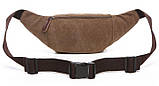 Сумка поясна текстильна Vintage 20176 Коричнева, фото 2