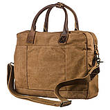 Текстильна сумка для ноутбука легка Vintage 20118 Коричнева, фото 2