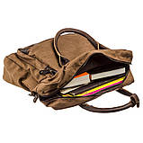 Текстильна сумка для ноутбука легка Vintage 20118 Коричнева, фото 5