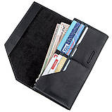 Шкіряний клатч унісекс на магніті GRANDE PELLE 11214 Чорний, фото 5