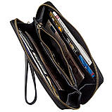 Чоловічий горизонтальний шкіряний клатч SHVIGEL 19120 Чорний, фото 3