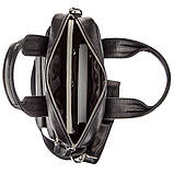 Чоловіча сумка під А4 вертикального формату в гладку шкіру 11165 SHVIGEL, Чорна, фото 5