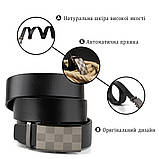 Ремінь чоловічий з автоматичною пряжкою шахматка Vintage 20266 Чорний, фото 4