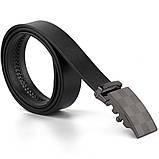 Ремінь чоловічий з автоматичною пряжкою шахматка Vintage 20266 Чорний, фото 5