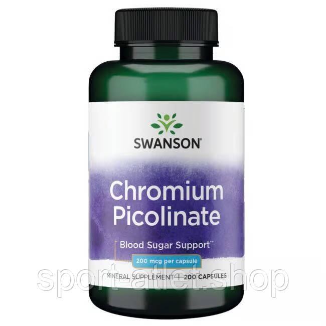 Вітаміни та мінерали Swanson Chromium Picolinate 200 mcg, 200 капсул