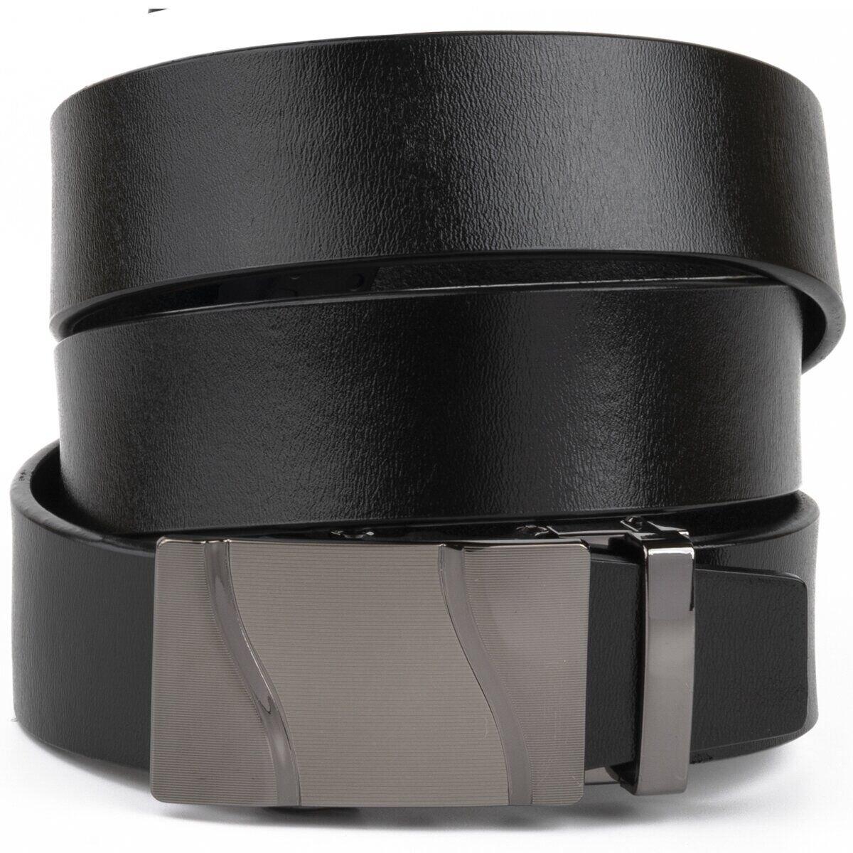 Ремінь чоловічий c затемненій пряжкою хвиля Vintage 20250 Чорний, фото 1