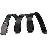 Ремінь чоловічий c затемненій пряжкою хвиля Vintage 20250 Чорний, фото 2