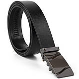 Ремінь чоловічий c затемненій пряжкою хвиля Vintage 20250 Чорний, фото 3