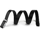 Ремінь чоловічий з автоматичною пряжкою смужка Vintage 20301 Чорний, фото 2