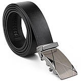 Ремінь чоловічий з пряжкою автомат діагональ Vintage 20252 Чорний, фото 2
