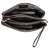 Барсетка чоловіча GRANDE PELLE 11263 в гладку шкіру Коричнева, фото 3