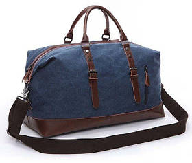 Дорожня сумка текстильна велика Vintage 20083 Синя