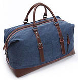 Дорожня сумка текстильна велика Vintage 20083 Синя, фото 9