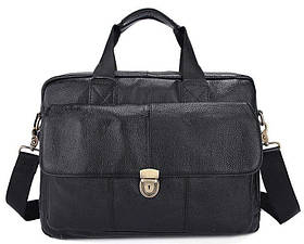Портфель чоловічий шкіряний з замком Vintage 14801 Чорний