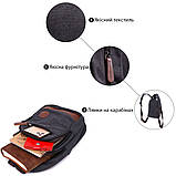 Текстильна сумка з ущільненою спинкою через плече Vintagе 22172 Чорний, фото 4