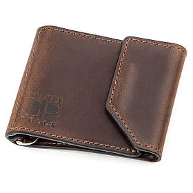Затискач для грошей вінтажний GRANDE PELLE 11148 Коричневий