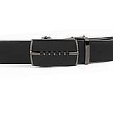 Ремінь чоловічий з пряжкою автомат матовою Vintage 20318 Чорний, фото 6