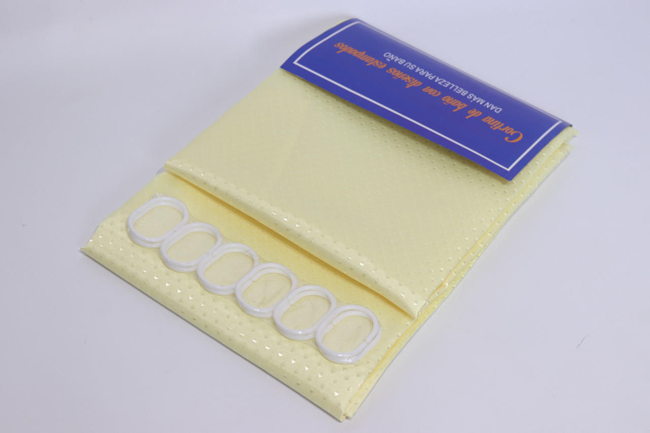 Шторка для ванної широка 240x180 см однотонна жовта 5314/yellow