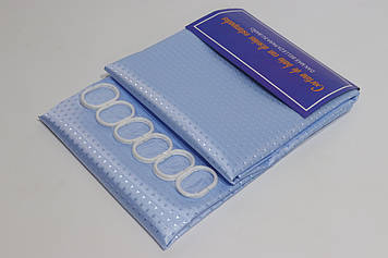 Шторка для ванної широка 240x180 см однотонна блідо-блакитний 5314/paleblue