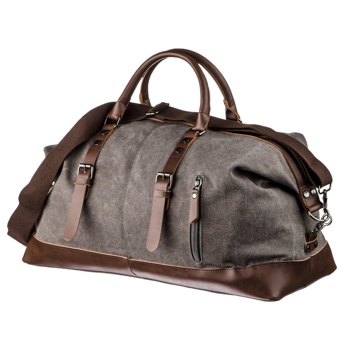 Дорожня сумка текстильна велика Vintage 20165 Сіра, фото 1