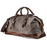 Дорожня сумка текстильна велика Vintage 20165 Сіра, фото 2