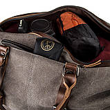 Дорожня сумка текстильна велика Vintage 20165 Сіра, фото 5
