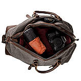 Дорожня сумка текстильна велика Vintage 20165 Сіра, фото 6