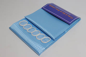 Шторка для ванної широка 240x180 см однотонна блакитна 5314/lightblue