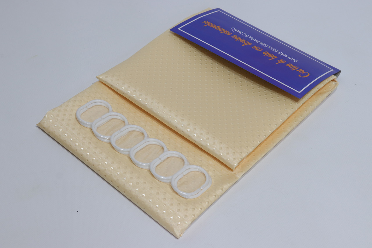 Шторка для ванної широка 240x180 см однотонна бежева 5314/beige