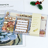 Подарунковий набір канцелярії для навчання, роботи, ручка і набір стікерів, біндерів скріпок, леопардове забарвлення, фото 4