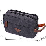 Стильна барсетка для чоловіків на два відділення з якісного текстилю Vintage 22233 Чорний, фото 3