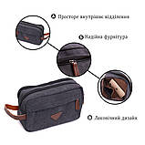 Стильна барсетка для чоловіків на два відділення з якісного текстилю Vintage 22233 Чорний, фото 4