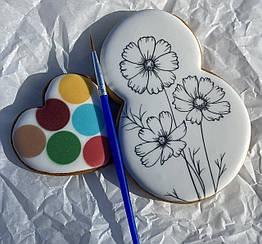 Пряник розмальовка до 8 березня(Квіти), подарунок для дівчат