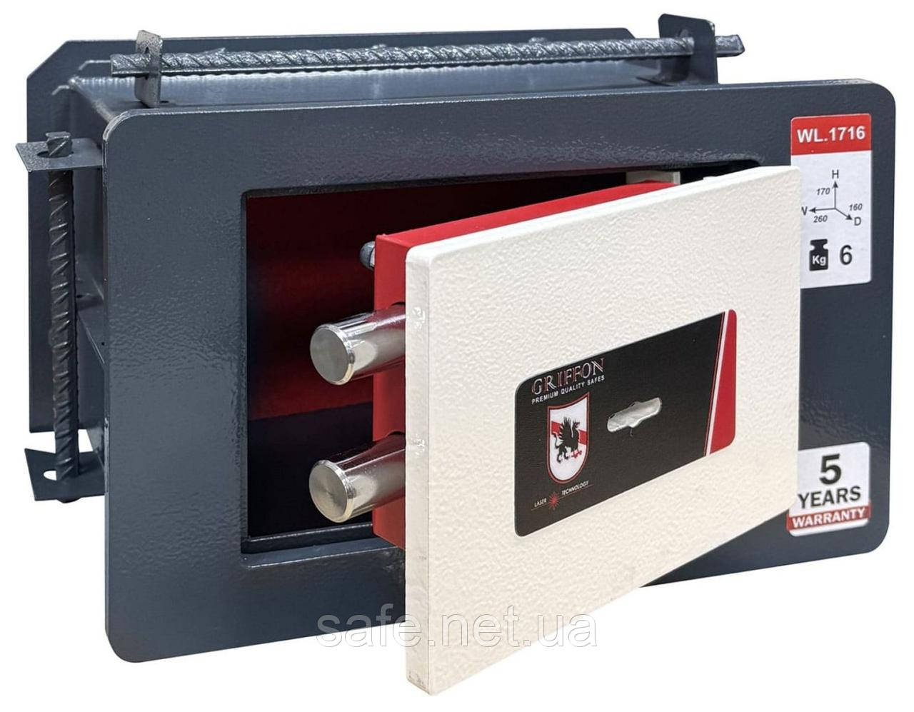 Сейф вбудований у стіну Griffon WL.1716.K (ВxШxГ:170x260x160), сейф у стіну, сейф-мийкач, сейф для дому