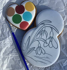 Пряник розмальовка до 8 березня (Проліски), подарунок для дівчат