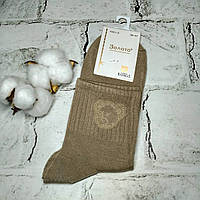 Шкарпетки жіночі бамбукові з високою резинкою Ведмедик 36-41р Коричневі Y251-32