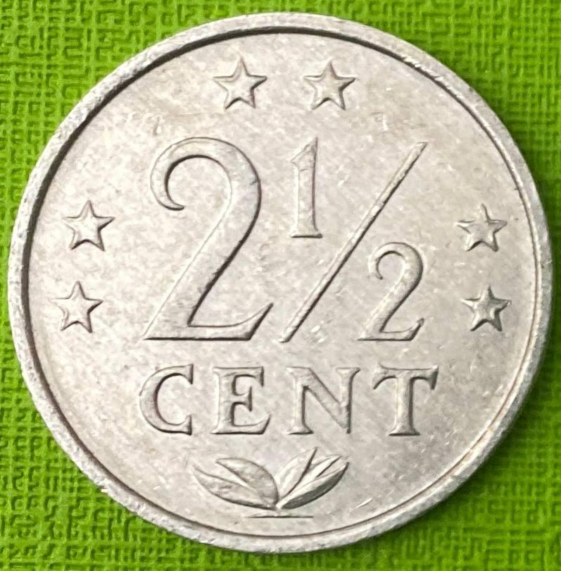 Монета Нідерландських Антильських островів 2 1/2 центов 1979 р.