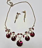 Набір біжутерії червоний Сережки "Елсі"+Кольє "Рашель", фото 3