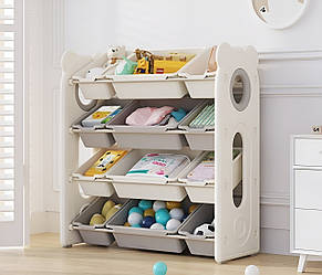 Стелаж з контейнерами Terrio "Teddy L” Сіро-білий