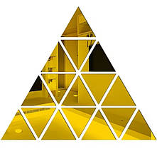 Дзеркальні пластикові наклейки трикутники Золоті 2 х 2 см 50 шт Б235, фото 2