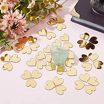 Дзеркальні пластикові наклейки Серця Золоті 2 х 2 см 50 шт Б235, фото 2