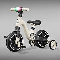 Дитячий велосипед-біговел Happy Baby біговел-трансформер легкий двоколісний велобіг для малюків Біло-чорний