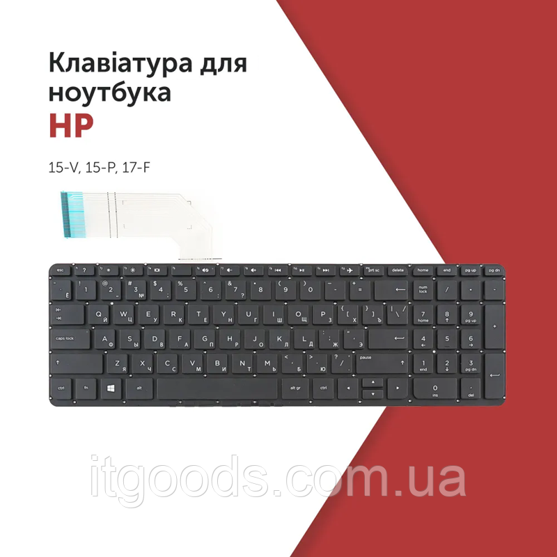 Клавіатура для ноутбука HP Pavilion 15-P, 17-F, 15-K, 17Z-F, Envy 15-K, 15T-K, 17-K, 17T-K, чорна, без рамки
