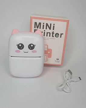 Портативний дитячий міні-принтер "Котик" Bambi A8AS