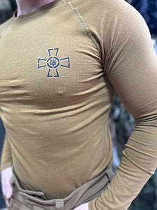 Лонгслів ТМ КОRКА з нанесенням уставного хреста,100% бавовна, койот